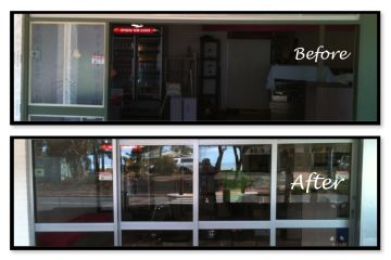 4 Before and after shop front door painting